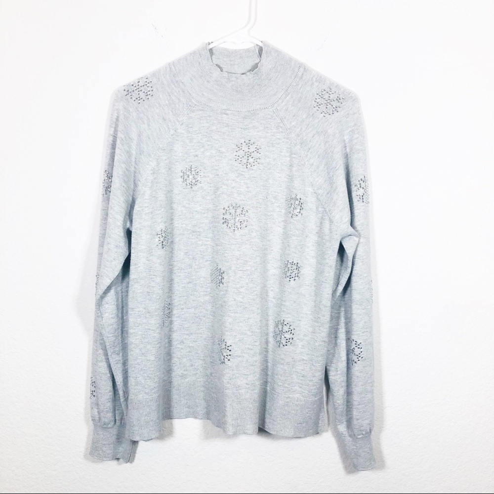 🔥 Marled gray snowflake lightweight sweater XLarge